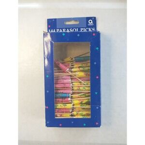 Mini Cocktail Parasols Umbrella Vintage‎ Paper Wood Tiki Bar Drink Decor Lot Set